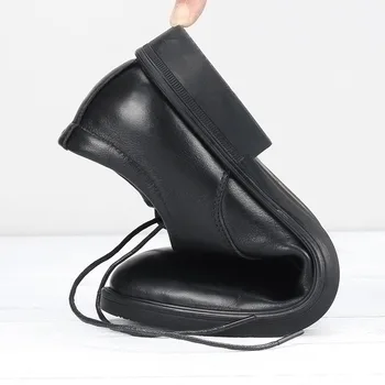  Yeni erkek Deri Iş Elbise Ayakkabı Erkekler Yumuşak Dantel Tam Tahıl Dikiş Ayakkabı İngiliz Siyah Düşük Üst Aşınmaya Dayanıklı erkek Daireler