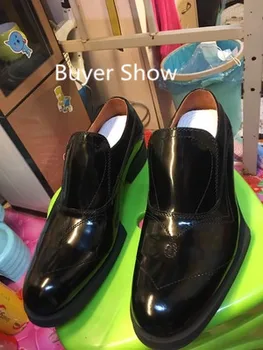  Yeni hakiki deri moda el yapımı siyah elbise ayakkabı erkekler ıçin katı klasikleri erkekler ış ayakkabı üzerinde kayma