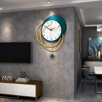  Yeni modern basit saat duvar saati oturma odası moda ev dekorasyon saati Avrupa ışık lüks yaratıcı duvar saati