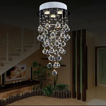  Yeni modern Led K9 kristal avize lamba yuvarlak lamba asılı lambalar odası merdiven ışıkları tavan lambası