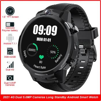  Yeni Smartwatch 2020 Tam Dokunmatik 3 GB 32 GB Yüz KIMLIĞI IP67 GPS Kalp Hızı 5.0 MP Çift Kameralar akıllı saat Erkekler Için Xiaomi IOS Başbakan LEM