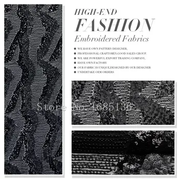  Yeni tasarım Moda tasarım Sequins fransız dantel net kumaş H-19.11135 lady moda elbise için son tasarım