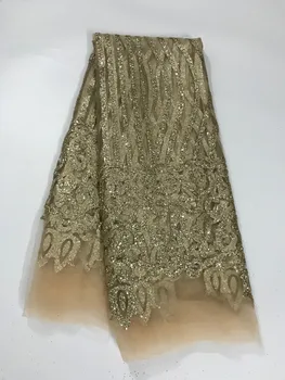  Yeni tasarım SYJ-7247 shinning glitter Işlemeli net Dantel Kumaş Yapıştırılmış Glitter tül kumaş ıçin seksi elbise