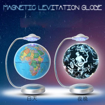  Yuvarlak LED dünya haritası yüzer masa lambası küre manyetik levitasyonunun ışık Anti yerçekimi sihirli doğum günü yılbaşı hediyeleri masa lambası
