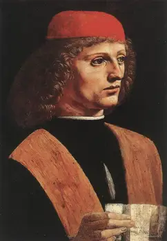  Yüksek kaliteli yağlıboya Tuval Reprodüksiyon Portre bir Müzisyen (1485) Leonardo Da Vinci tarafından Boyama el boyalı