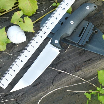  Yüksek Sertlik D2 Çelik Sabit Bıçak K10 Kolu Açık taktiksel hayatta kalma bıçağı Kydex Kılıf Kamp Kendini Savunma EDC Aracı