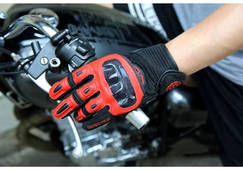  Yıldız ALAN ŞÖVALYE motosiklet eldivenleri Deri + Naylon Tam Parmak Dokunmatik Ekran kaymaz Nefes Giyilebilir erkek Moto bisiklet eldiveni