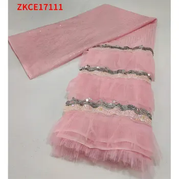  Zarif Ankara Afrika Jakarlı Pullu Dantel Distinctive Tekstil Fransız Kumaş Düğün İçin Kumaş ZKCE17111