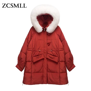  ZCSMLL Rahat Gevşek Katı Mizaç uzun kaban Kadın Kapşonlu Uzun Kollu Moda Palto Kadınlar Için Kış Tarzı 2021 Yeni TH497