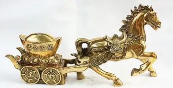  Çin Koleksiyonu bakır atlı araçlar Heykel