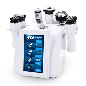 Çok işlevli 40K Ultrason Soğuk Sıcak Çekiç EMS LiftingFat Azaltma Dönen Rf Makinesi
