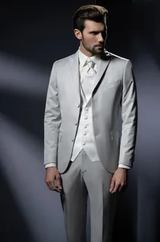  Özel üçgen pencere olarak sağdıç takım elbise yaka kesi düğün sağdıç / erkek takım elbise damat (ceket + pantolon + kravat + yelek)